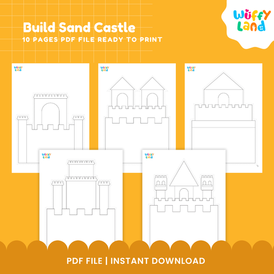 Build a Sand Castle Craft - Summer Fine Motor Activity - Printable Cut and Paste for Kids