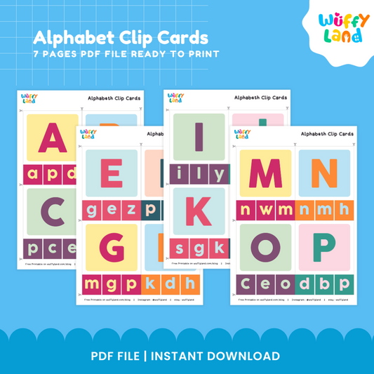 Alphabet Clip Cards – Uppercase & Lowercase Matching