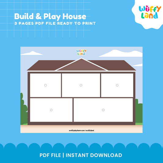 Build & Play Paper House Printable - Cut & Paste Craft Activity for Kids