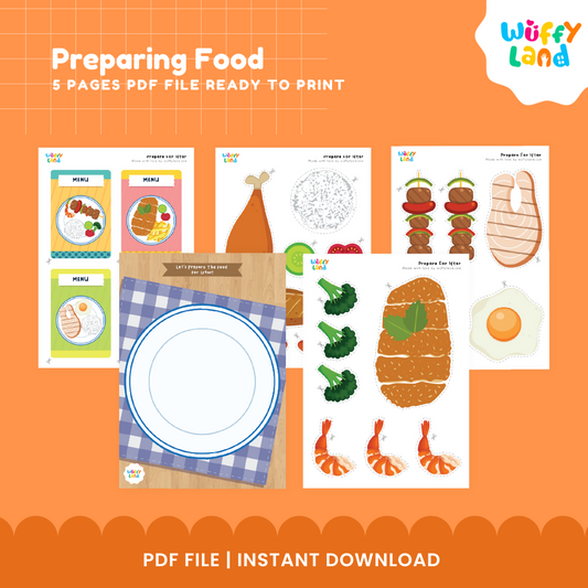 Food Prep Printable – Pretend Cooking Activity for Kids