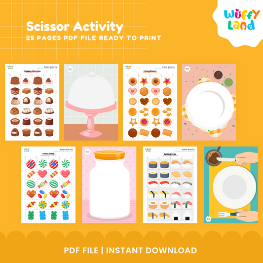 Food Scissor Cutting Activities – Printable Pages