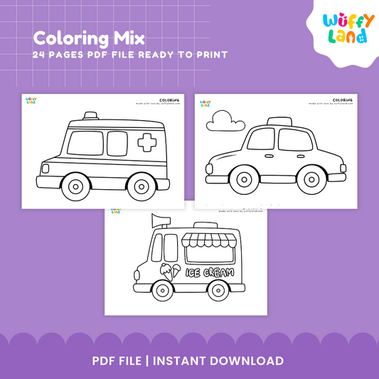 Mixed Theme Coloring Pages – Fun Worksheets for Kids