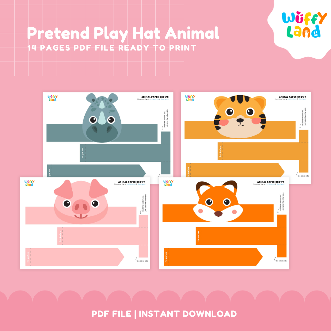 Pretend Play Animal Hat Printable - Fun Kids Activity - Animal Role Play Hats