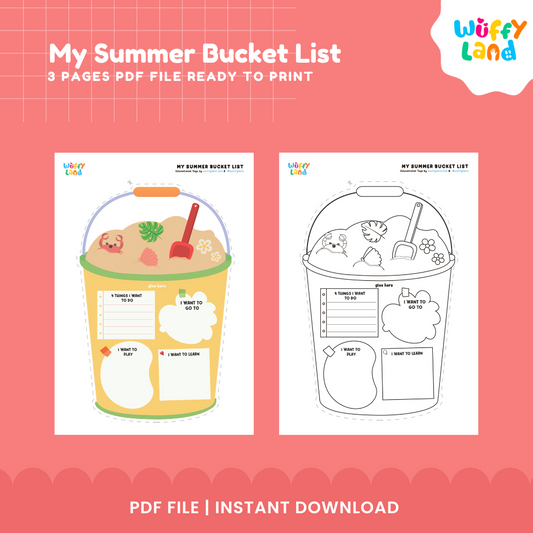 My Summer Bucket List Craft - Fun Writing Activity for Kids - Printable Summer Goal Template