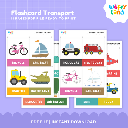 Transportation Flashcards – Learn Vehicles for Kids