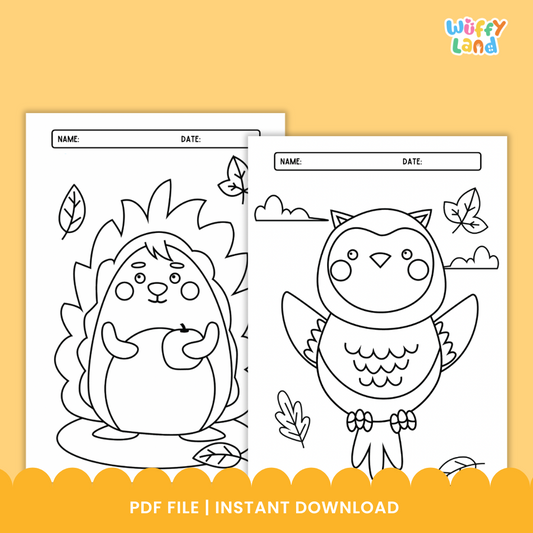 Autumn Coloring Pages - Fall Coloring Sheets for Kids - Printable Fall Activities