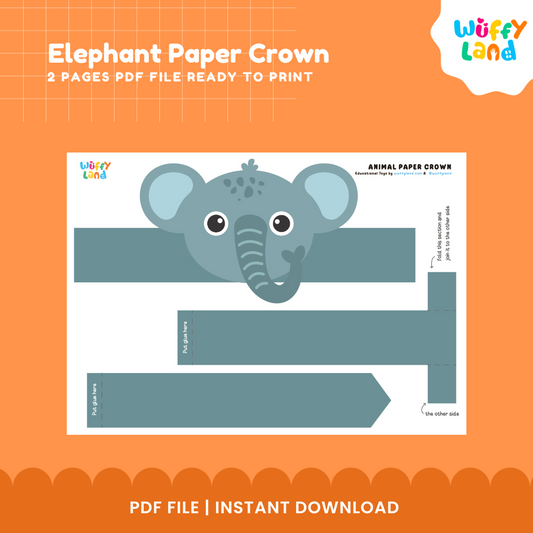 Elephant Crown Craft – Printable Zoo Pretend Play