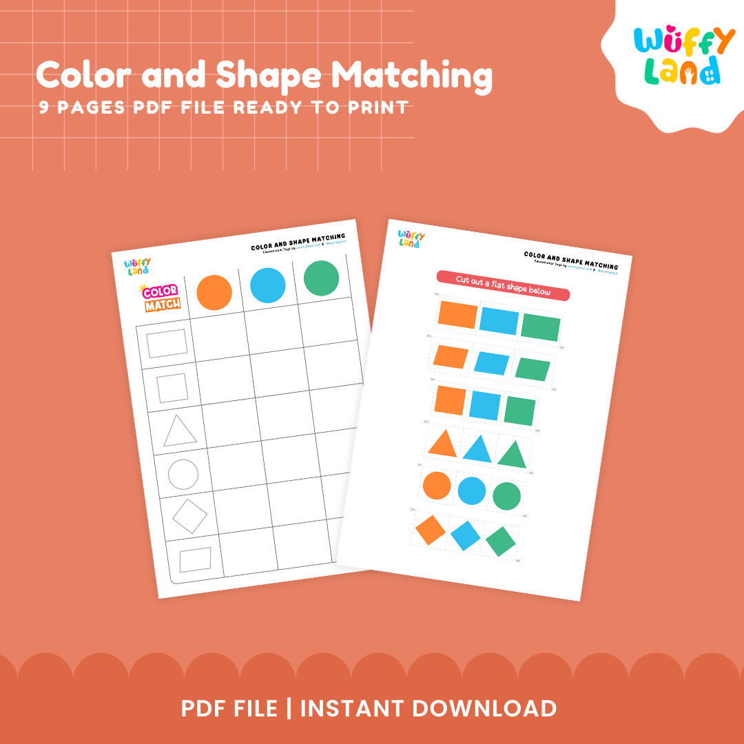 Color and Shape Matching Activity β 8 Pages PDF for Preschool & Kindergarten Fun