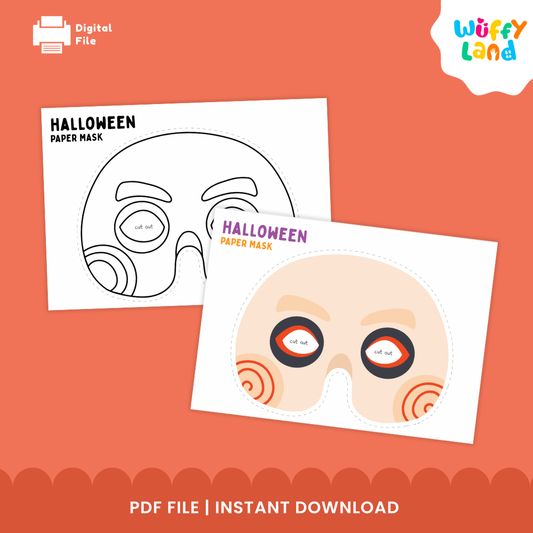 Printable Halloween DIY Color Your Own Mask Kit + Ready to Print Version
