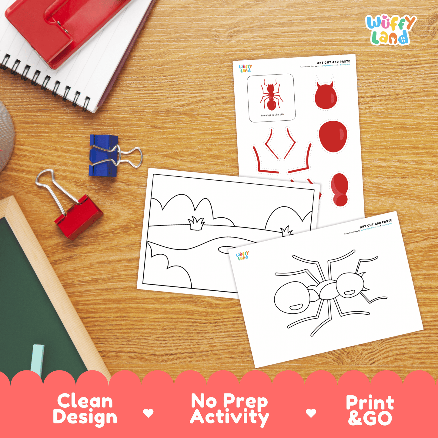 Ant Cut and Paste Craft | Ant Craft Coloring Page & Insect Activity