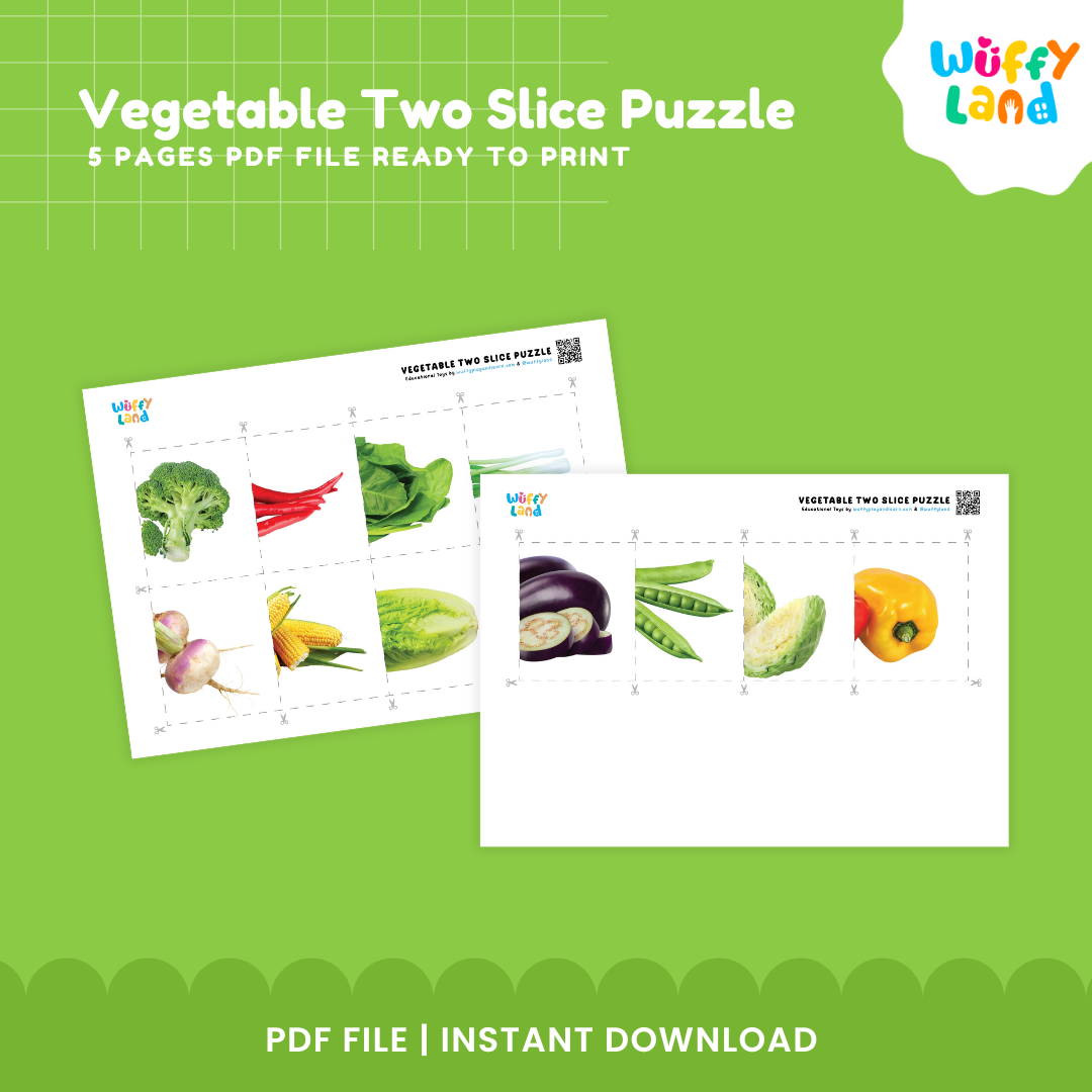 Vegetable Two Slice Puzzle - Fun Matching Game for Kids