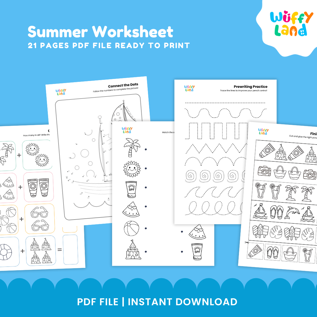 Summer Activity Worksheets - Printable Fun for Preschool & Kindergarten
