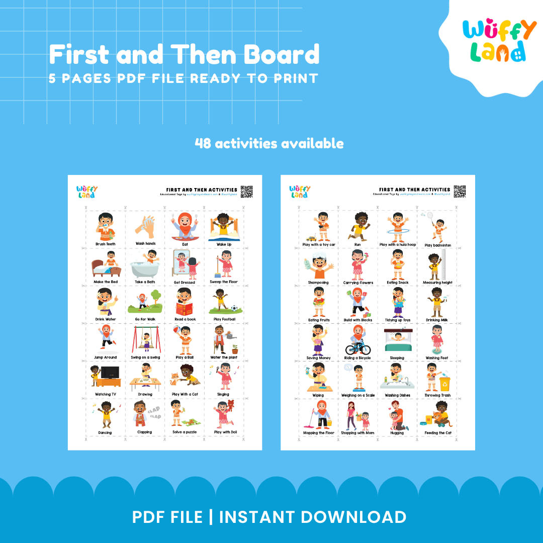 First and Then Board Printable - Visual Schedule for Kids - Daily Routine Chart