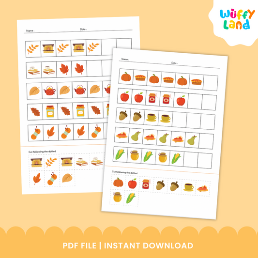 Autumn Pattern Activities - Fall Sequencing Worksheets & Cards - Preschool & Kindergarten