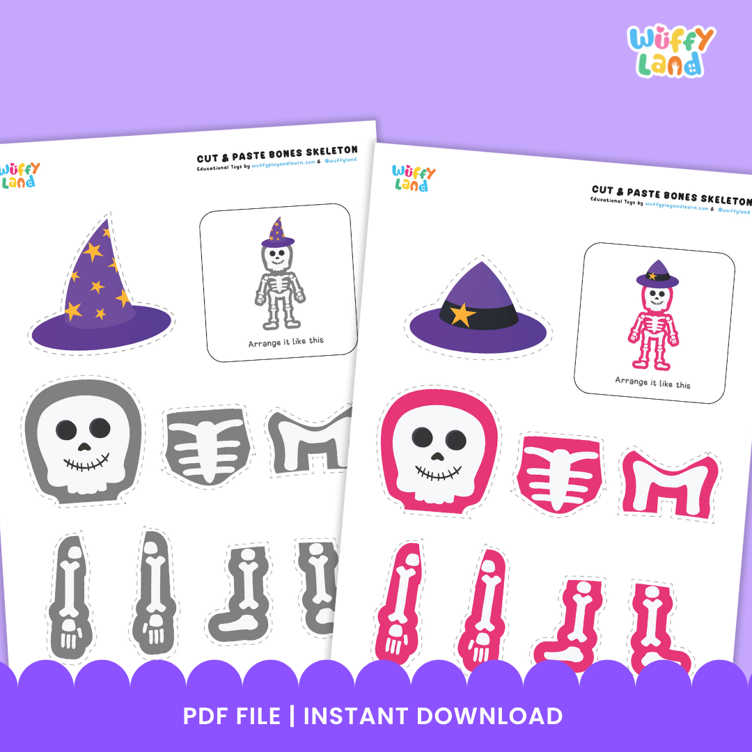 Skeleton Craft Halloween Cut & Paste Activities October Bulletin Board