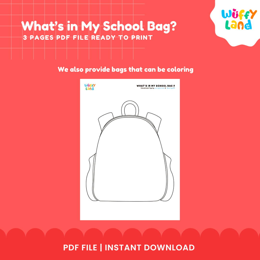 What's in My School Bag? - Cut & Paste Sorting Activity for Kids