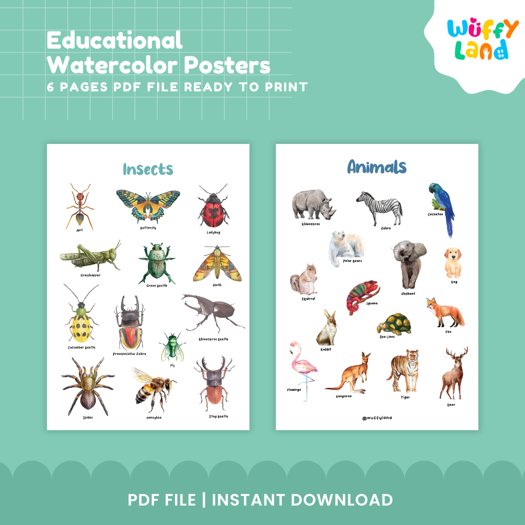 Educational Watercolor Posters