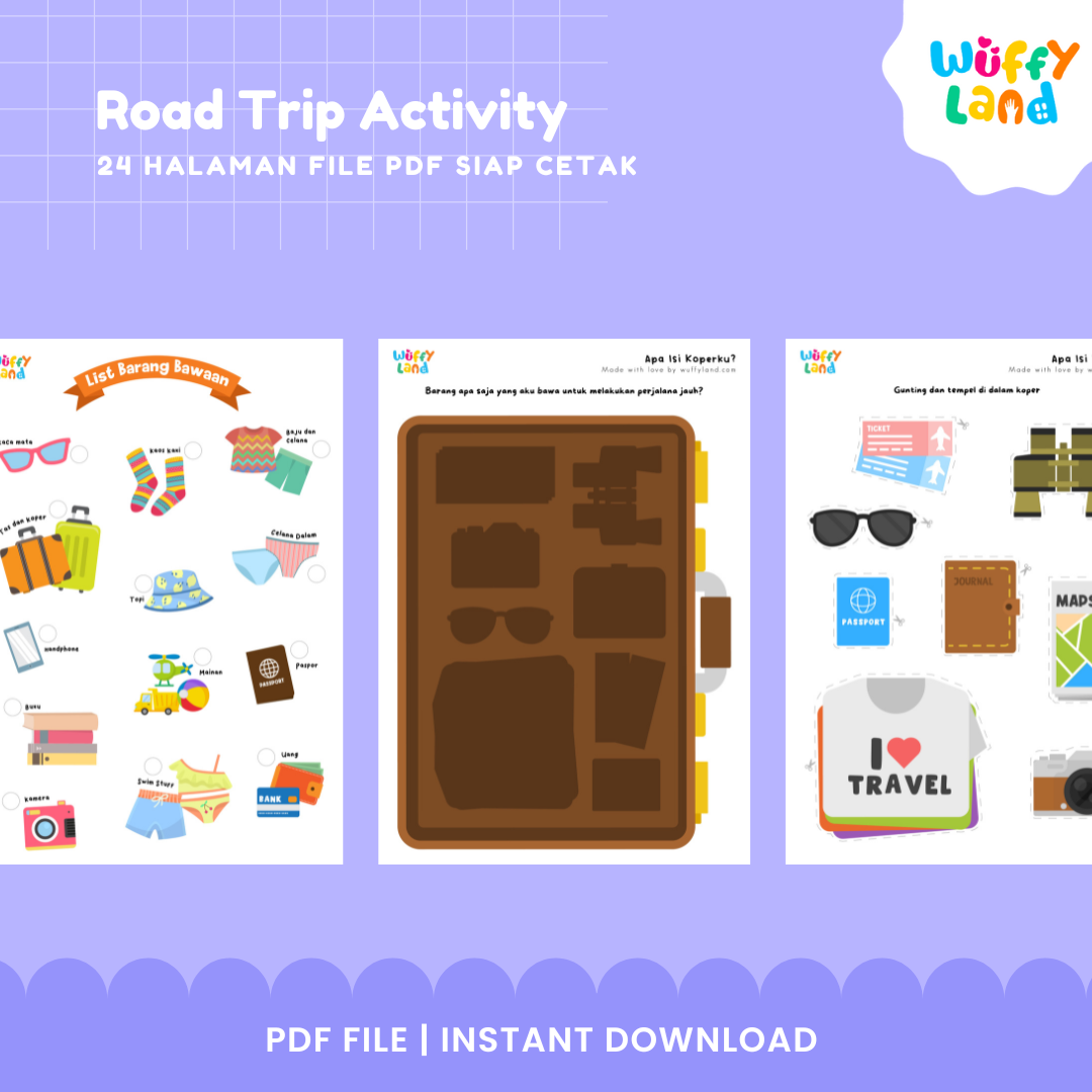 Road Trip Activity Kit for Kids - 24 Page Printable Travel Games and Educational Activities - Instant Download