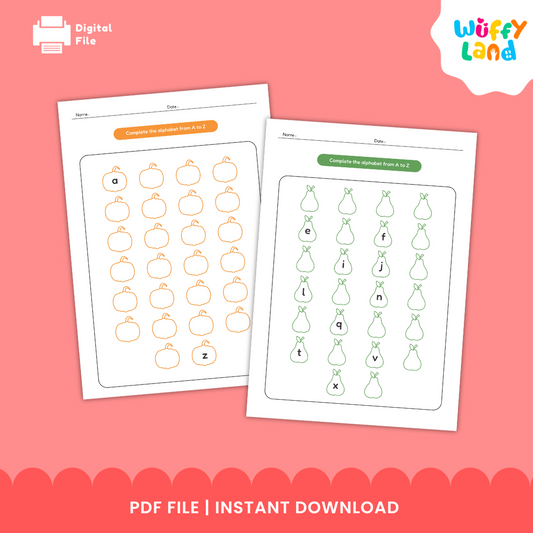 Fall Theme Alphabet Sequence Printables Writing Missing Letter