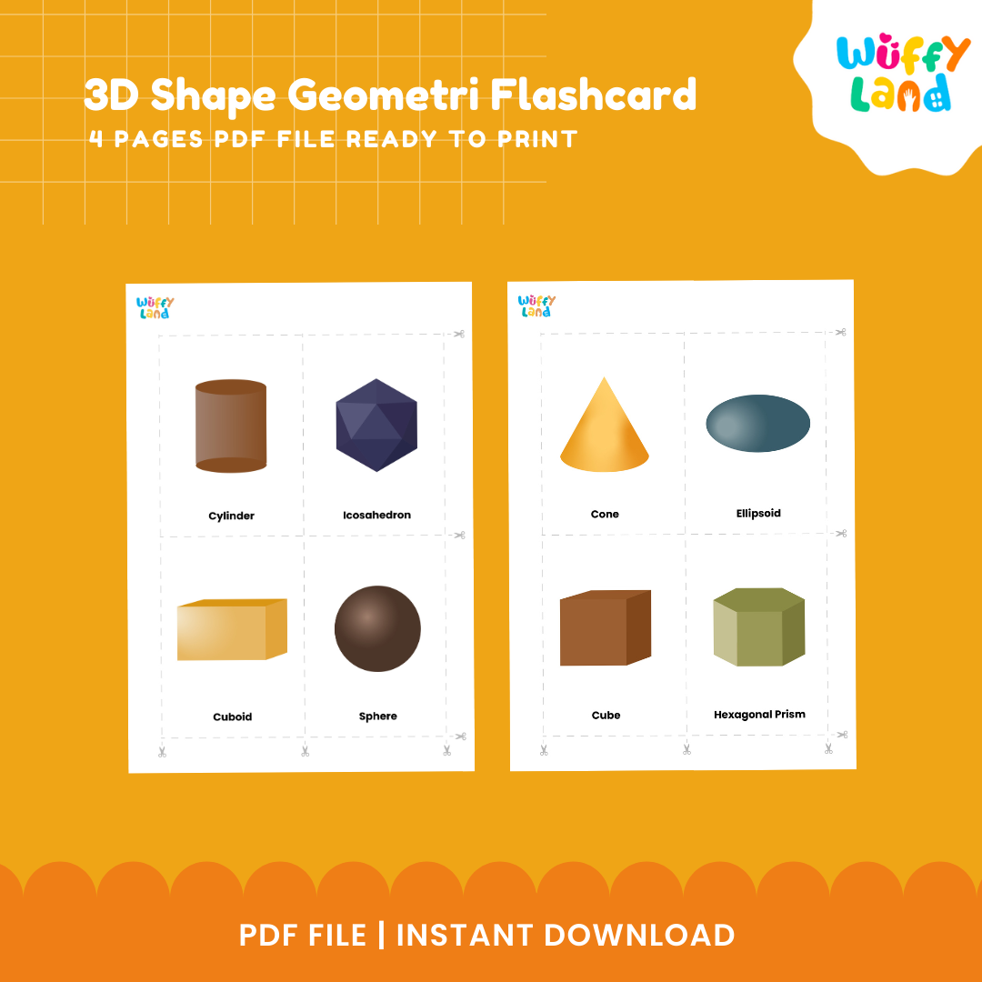 3D Shape Geometry Flashcards - Real-Life Object Matching - Math Center Activity