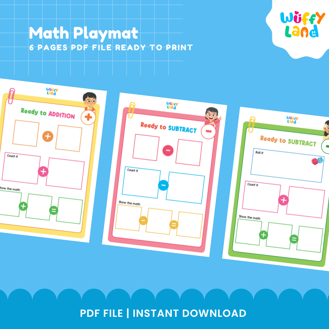 Math Playmat for Kids – Hands-On Math Activities - Addition, Subtraction, & Comparison