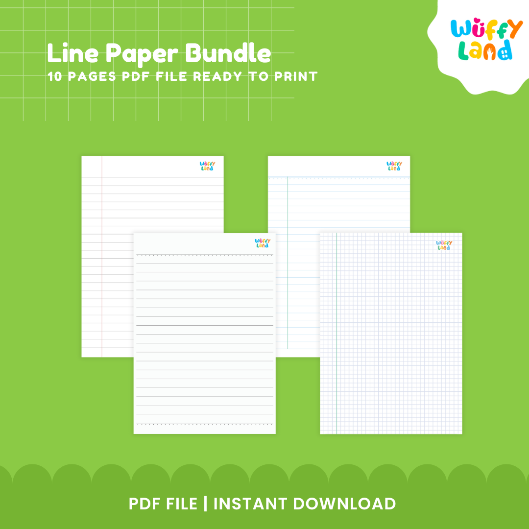 Lined Paper Bundle - Printable Writing Templates for Kids & Students