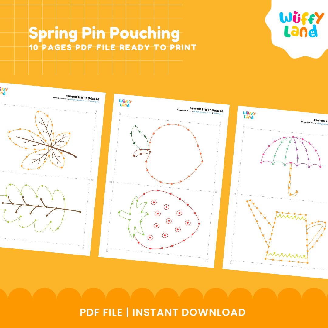 Spring Pin Poking Activity - Fine Motor Skills Spring Theme Printable