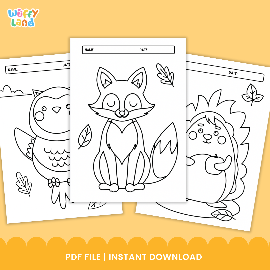 Autumn Coloring Pages - Fall Coloring Sheets for Kids - Printable Fall Activities