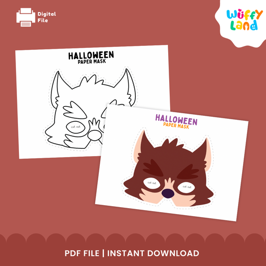 Printable Halloween DIY Color Your Own Mask Kit + Ready to Print Version