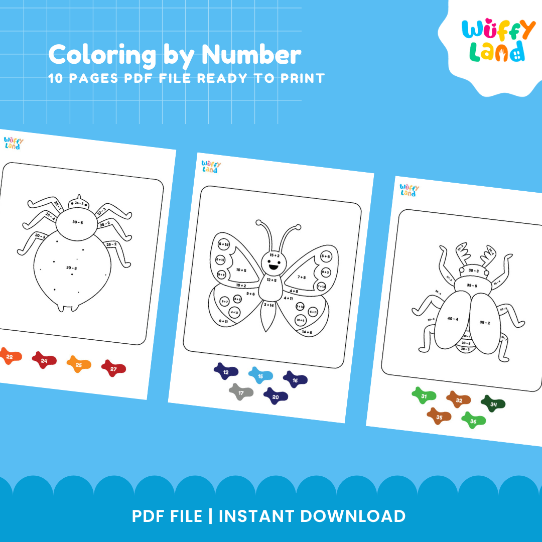 Color by Number Worksheets - Fun Printable Coloring Pages