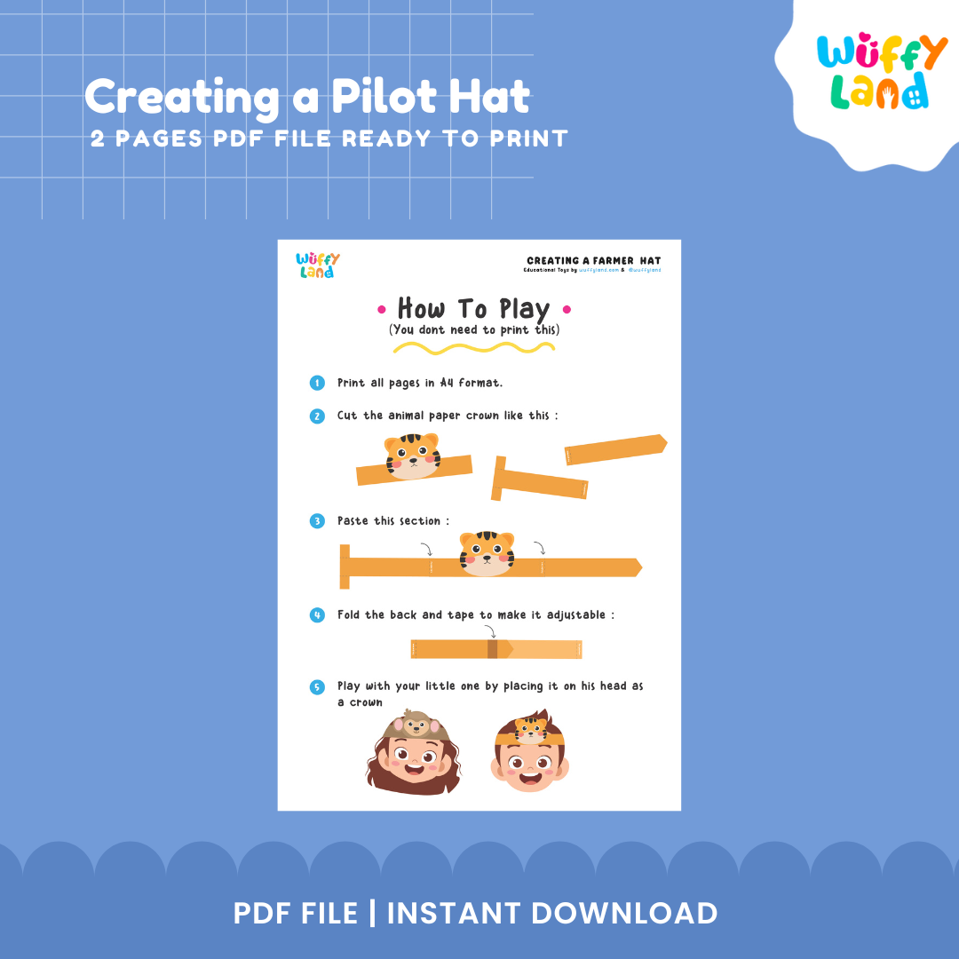 Pilot Hat Craft Activity — Printable DIY Hat for Kids - Imaginative Play & Crafts