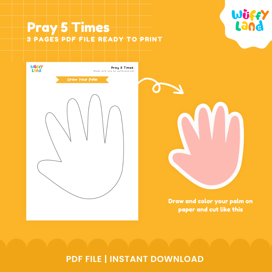 Pray 5 Times Craft - Islamic Activity for Kids - Interactive Salah Chart