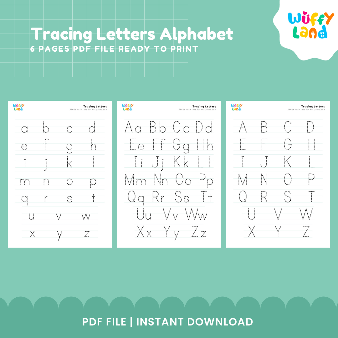 Alphabet Tracing Worksheets – Uppercase & Lowercase A-Z