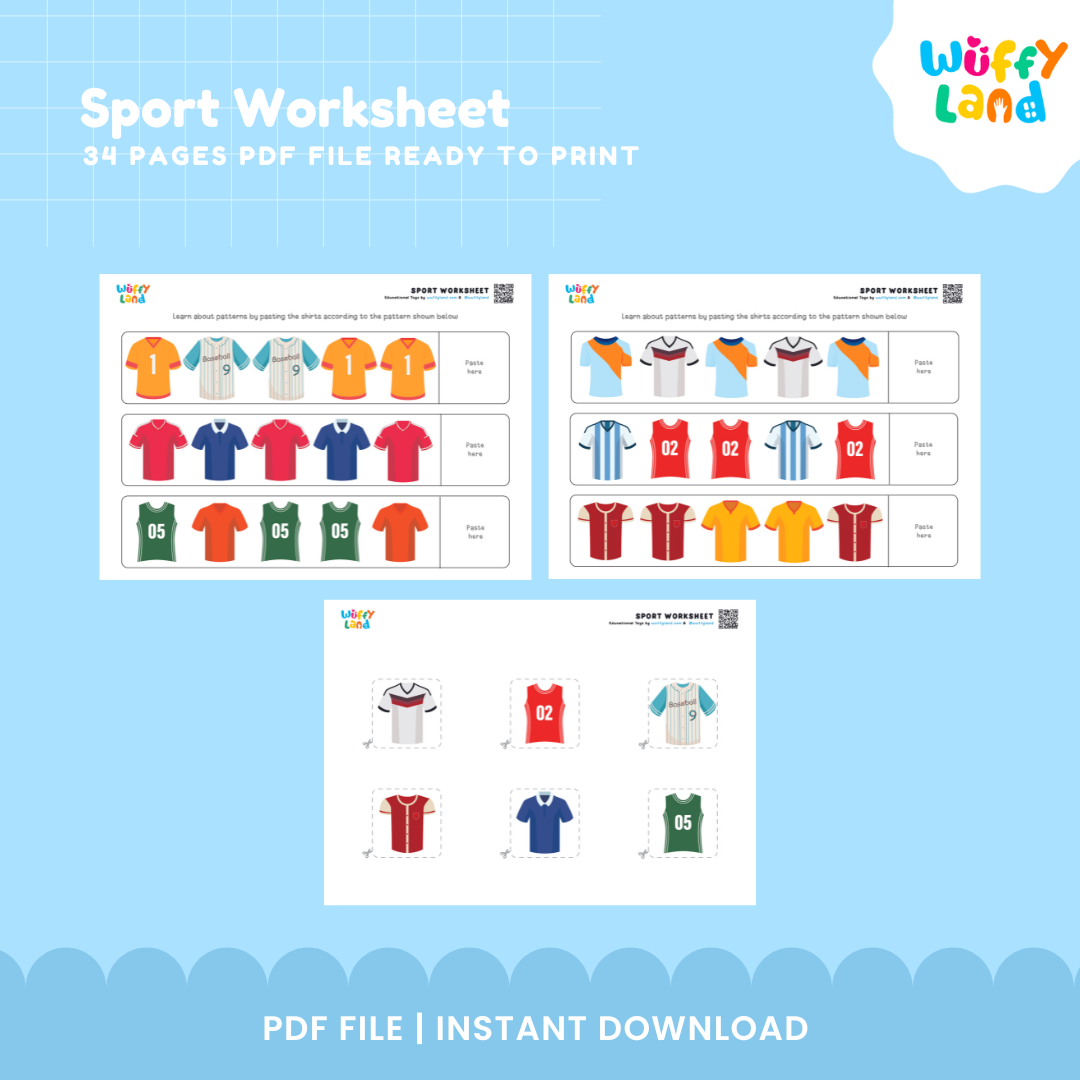Sports-Themed Worksheets for Kids: Fun & Educational Activities | Printable PDF | Instant Download