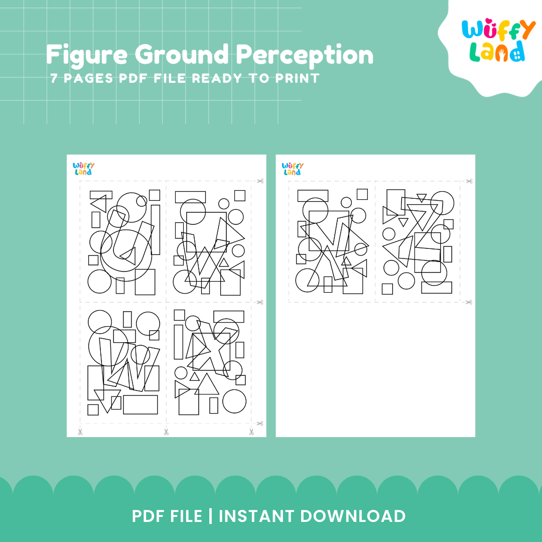 Figure Ground Perception Alphabet Activity - Visual Discrimination & Letter Recognition Worksheets