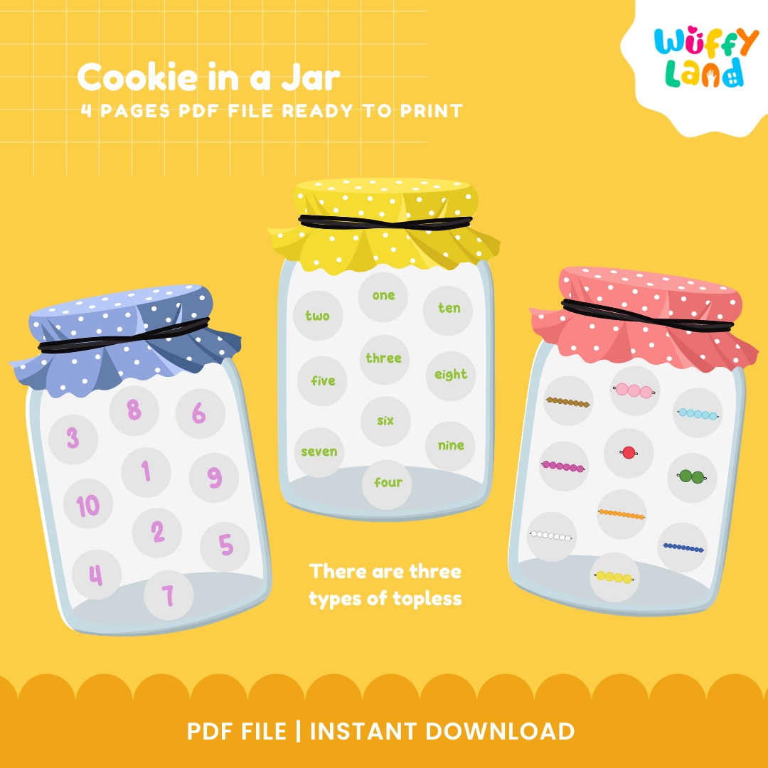 Learning Numbers: Cookie in a Jar - Fun Printable Activity for Kids!