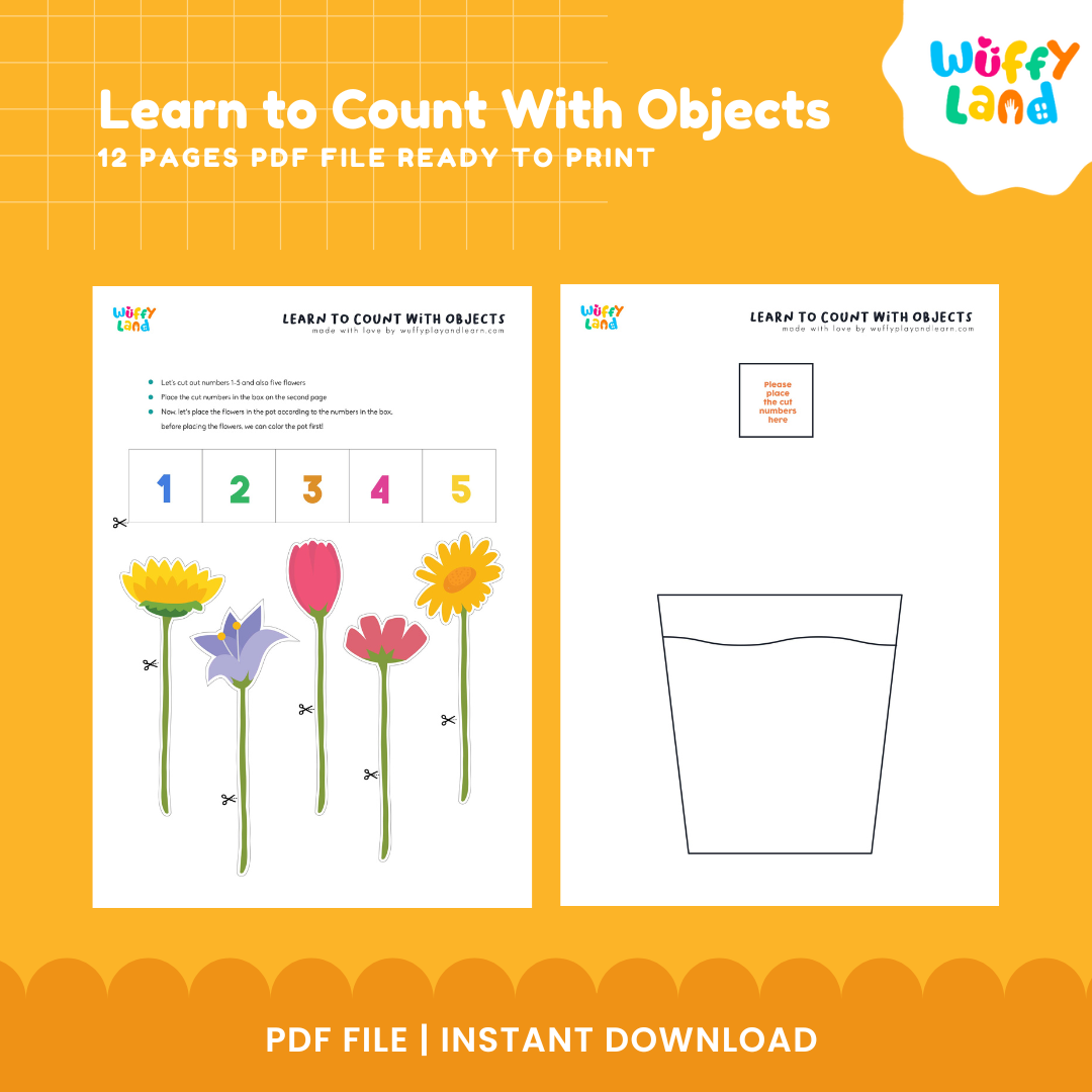 Learn to Count with Objects Printable 12-Page Educational Activity Set - Math Fun for Kids