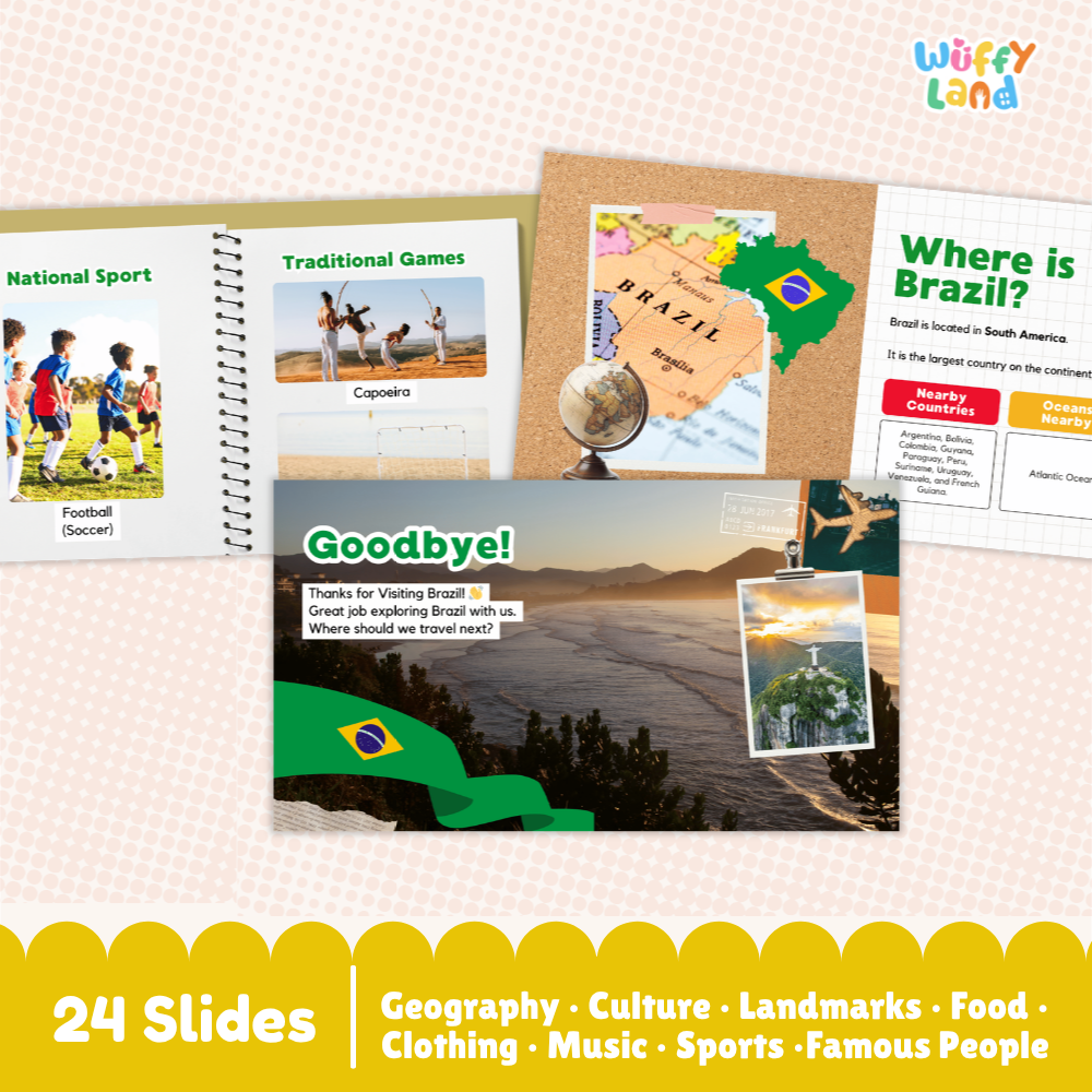 Brazil Country Study Kid Friendly Geography & Culture PDF Slides