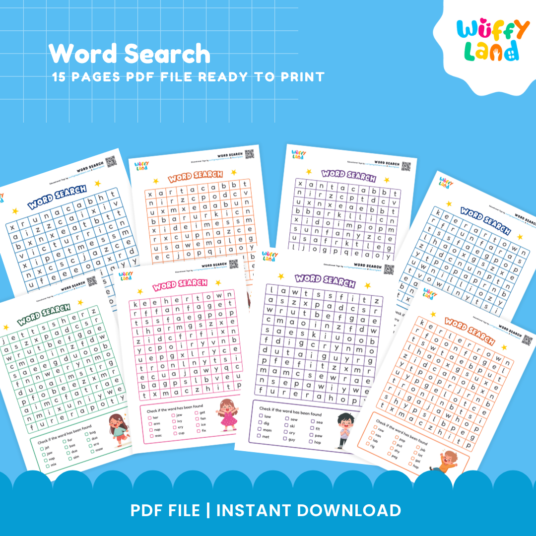 Word Search Puzzle Pack - Educational Word Searches for Kids