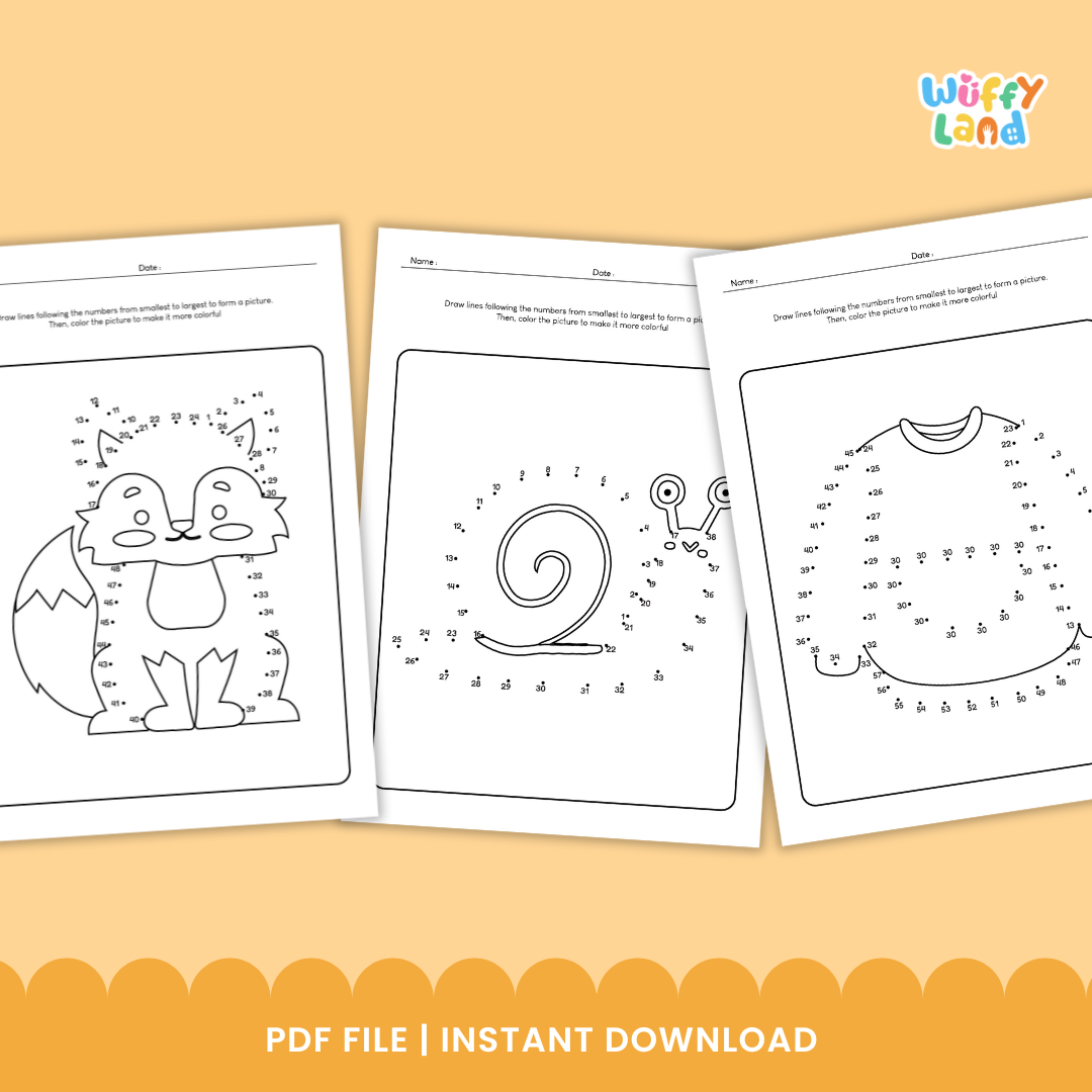 Autumn Dot to Dot and Coloring Pages - Fall Activities for Kids