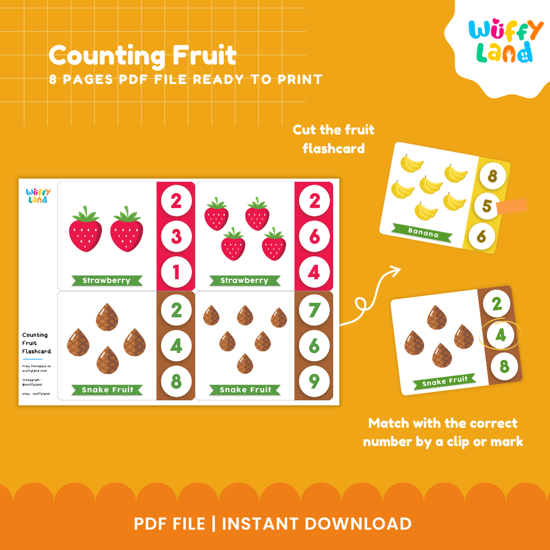 Fruits Peg It Flash Cards