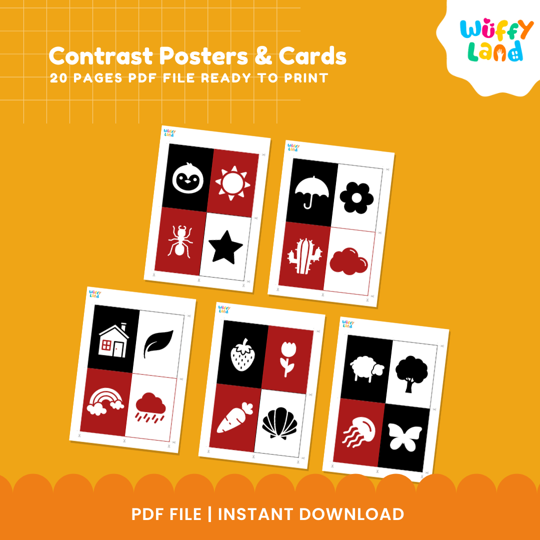 Contrast Posters & Cards for Babies - High Contrast Visual Stimulation Activities
