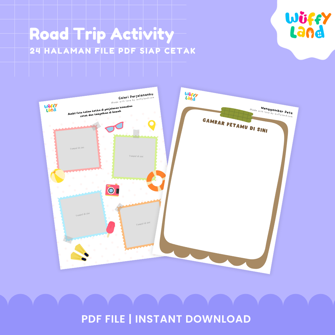 Road Trip Activity Kit for Kids - 24 Page Printable Travel Games and Educational Activities - Instant Download