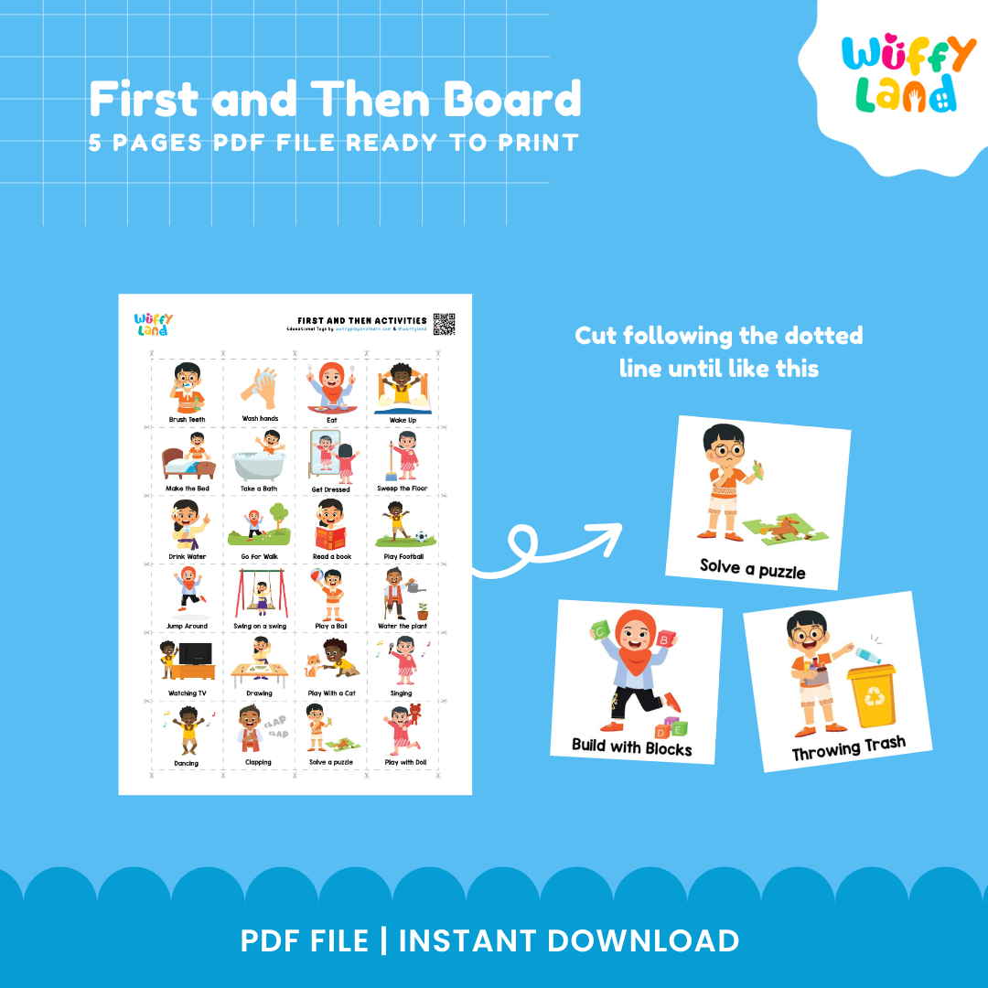 First and Then Board Printable - Visual Schedule for Kids - Daily Routine Chart