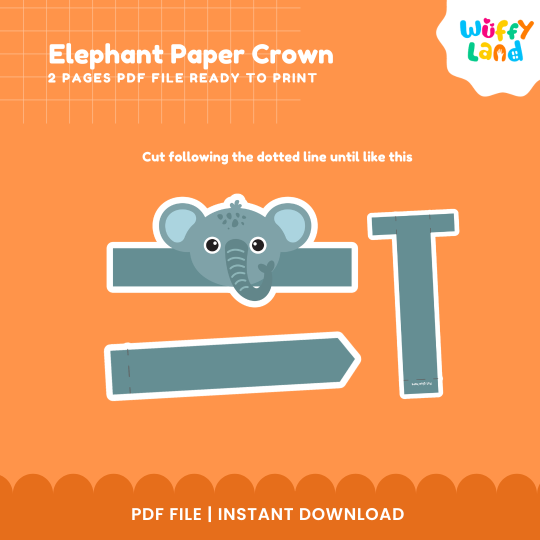 Elephant Crown Craft – Printable Zoo Pretend Play