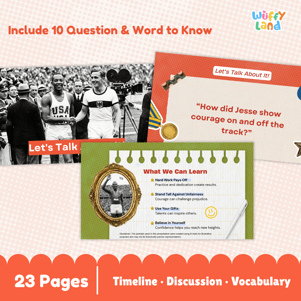 Jesse Owens Biography PDF Slides - Kid-Friendly History Presentation