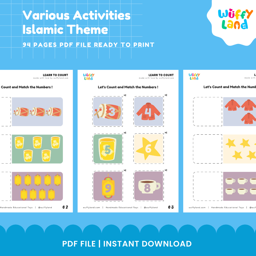 Islamic Theme Activity Pack | 94 Pages Printable Worksheets | Arabic, Tracing, Coloring & More!