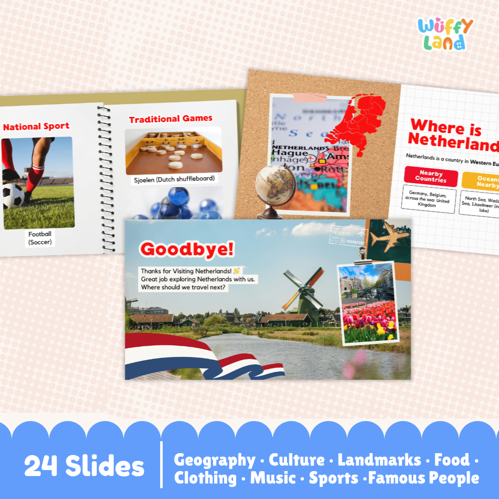 Netherlands Country Study Kid Friendly Geography & Culture PDF Slides