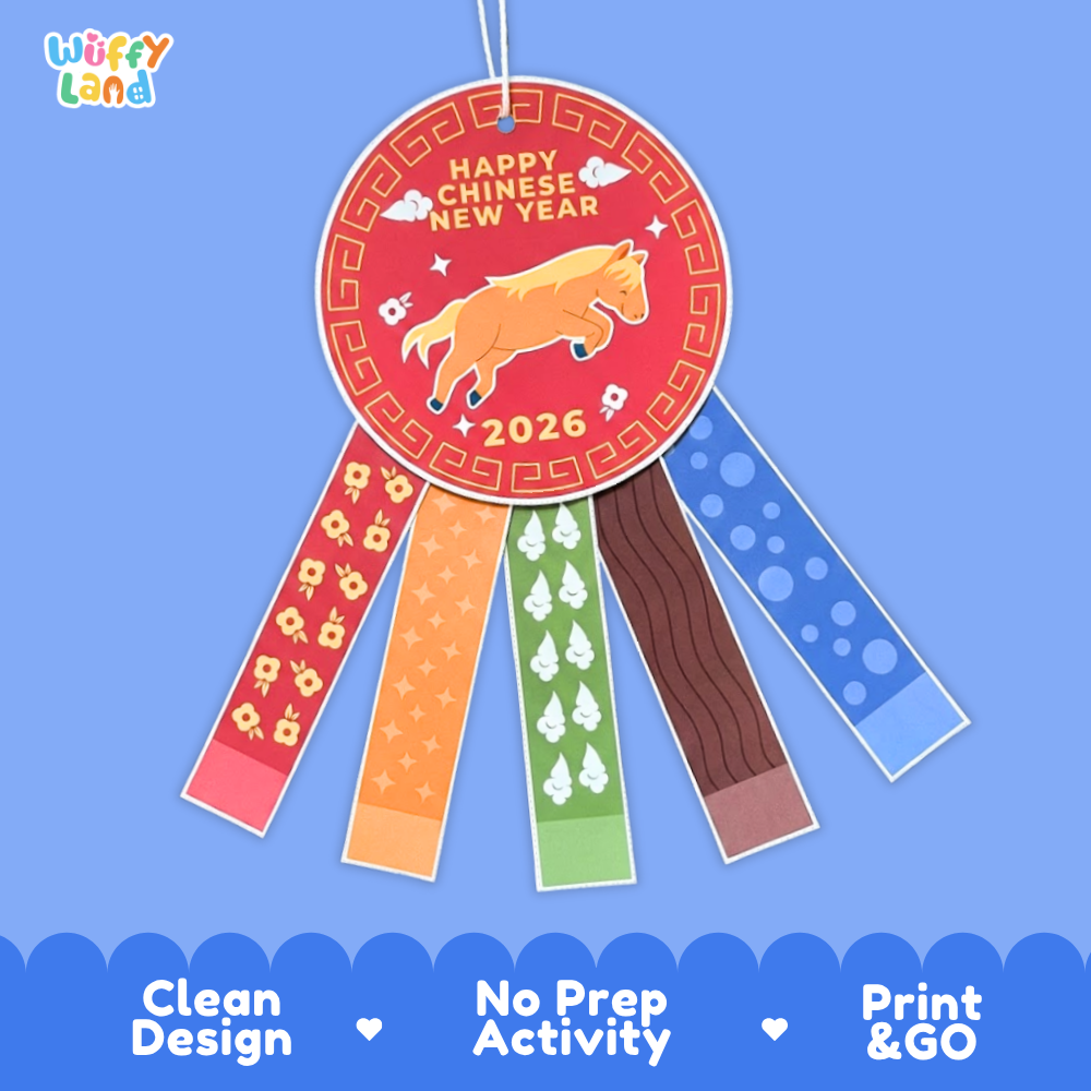 Chinese New Year Animal Craft Printable Year of the Horse Celebration Activity Set
