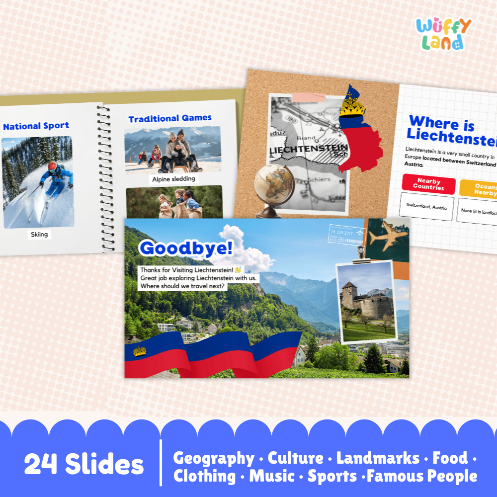 Liechtenstein Country Study Kid Friendly Geography & Culture PDF Slides